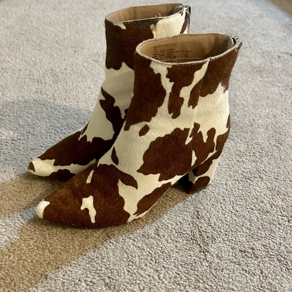 Steve Madden Cow Print Booties